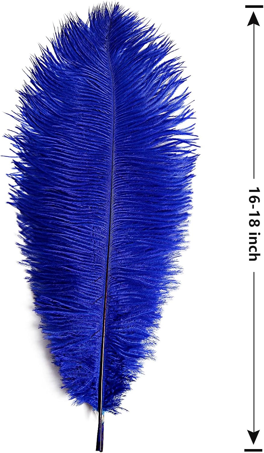 THARAHT Blue Ostrich Feathers 12pcs Large Natural Bulk 16-18Inch 40cm-45cm for Wedding Party Centerpieces Halloween and Home Decoration Feathers