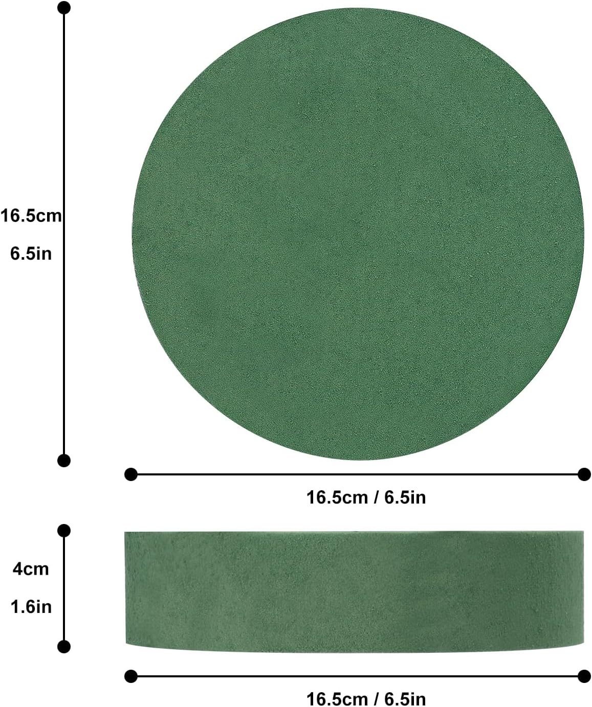 IHDYPPEW 10 PCS Superior Floral Foam Blocks, 6.5 Inch Large Dry Green Foam for Flower Arrangements Exquisite Flower Arrangements- Round Oasis Foam Blocks for Florists and Craft Lovers