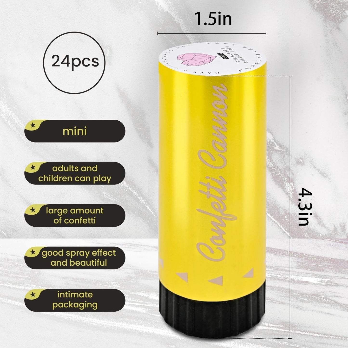 Small Confetti Cannon 24 Pack Mini Confetti Poppers Gold Party Poppers Confetti Small Party Confetti for Kids Ideal for Weddings Birthdays Graduations Baby Shower Christmas New Years