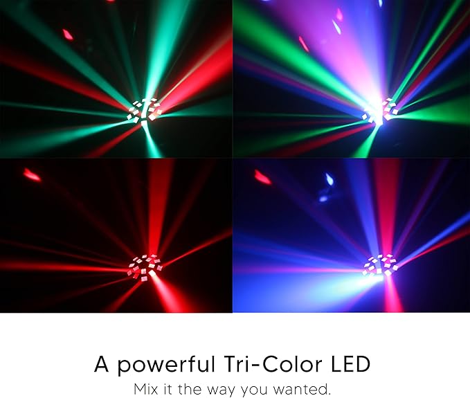 DragonX RGB Mushroom Disco Ball Light | DJ Party Lights with Strobe Effect & Remote | Music Sync LED Stage Lighting for Parties, Weddings, Clubs, Kids & Outdoor Disco Ball Decor