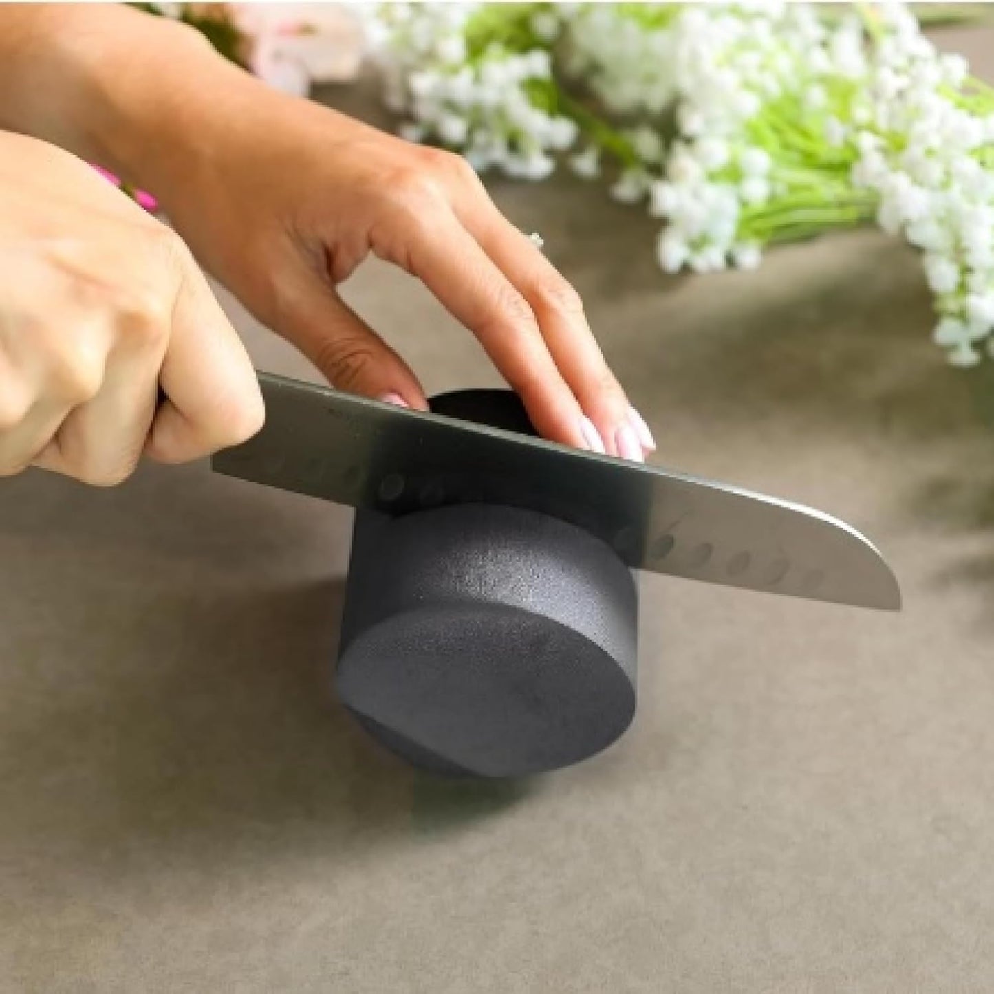 XCEL Floral Foam Blocks - Reusable, Weather Resistant Foam - Perfect for Fresh & Artificial Flower Arrangements, Crafts, Planter Boxes, Home Decor & More - 10-Pk, Gray (3” x 3”, Round)