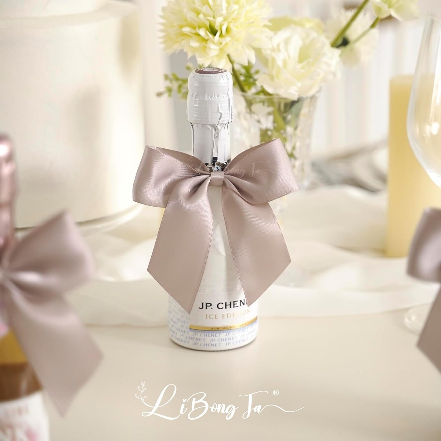 4.5" Satin Ribbon Dusty Rose Bows for Gift Wrapping, Twist Tie Bows, Cute Bows for Crafts, Party Favors, Premade Bows Pre-Tied Decorative Bows for Flower Bouquets Candy Apple Bows-24 Counts