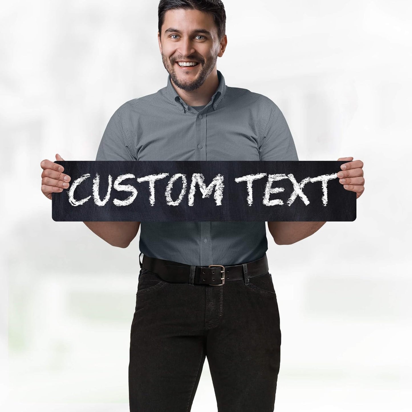 Custom Sign, Custom Street Sign, 11 Font Colors, 13 Font Styles, 4 Hole Options, 22 Sizes, 6x30 Inches, Rust Free DiBound, Fade Resistant, Made in USA by My Sign Center (Chalkboard Black)