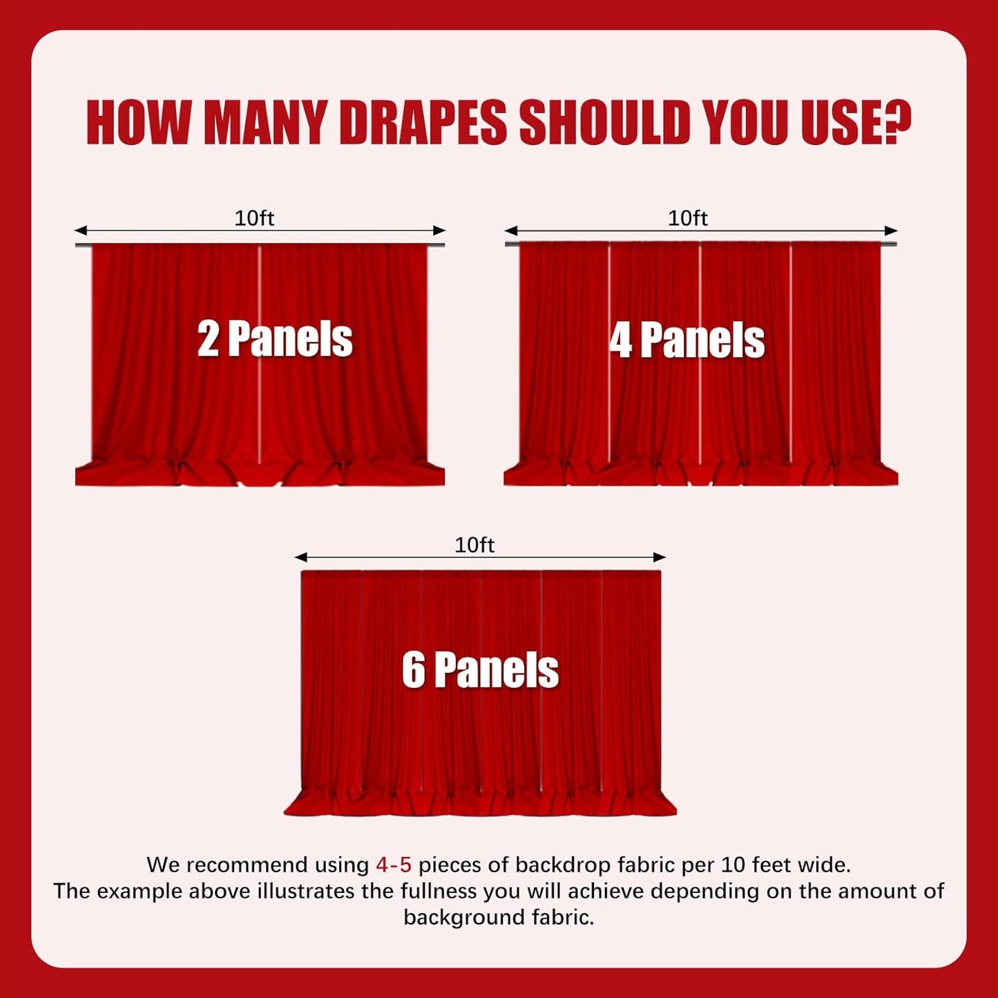 10ft x 10ft Ivory White Backdrop Curtains for Parties, Fabric Satin Background Curtain with Rod Pockets for Weddings, Birthday, Baby Shower, Photography, Graduation Party Backdrop Drapes, 2 Panels