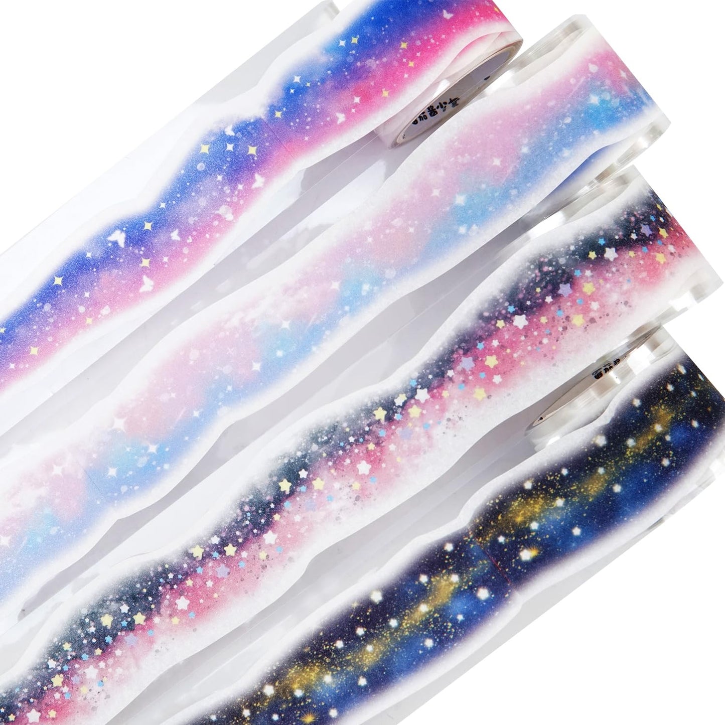 Galaxy-Themed Washi Tape Set, 4 Rolls of Decorative Glitter Tapes for Scrapbooking, Junk Journaling, DIY Crafts, and Art Supplies