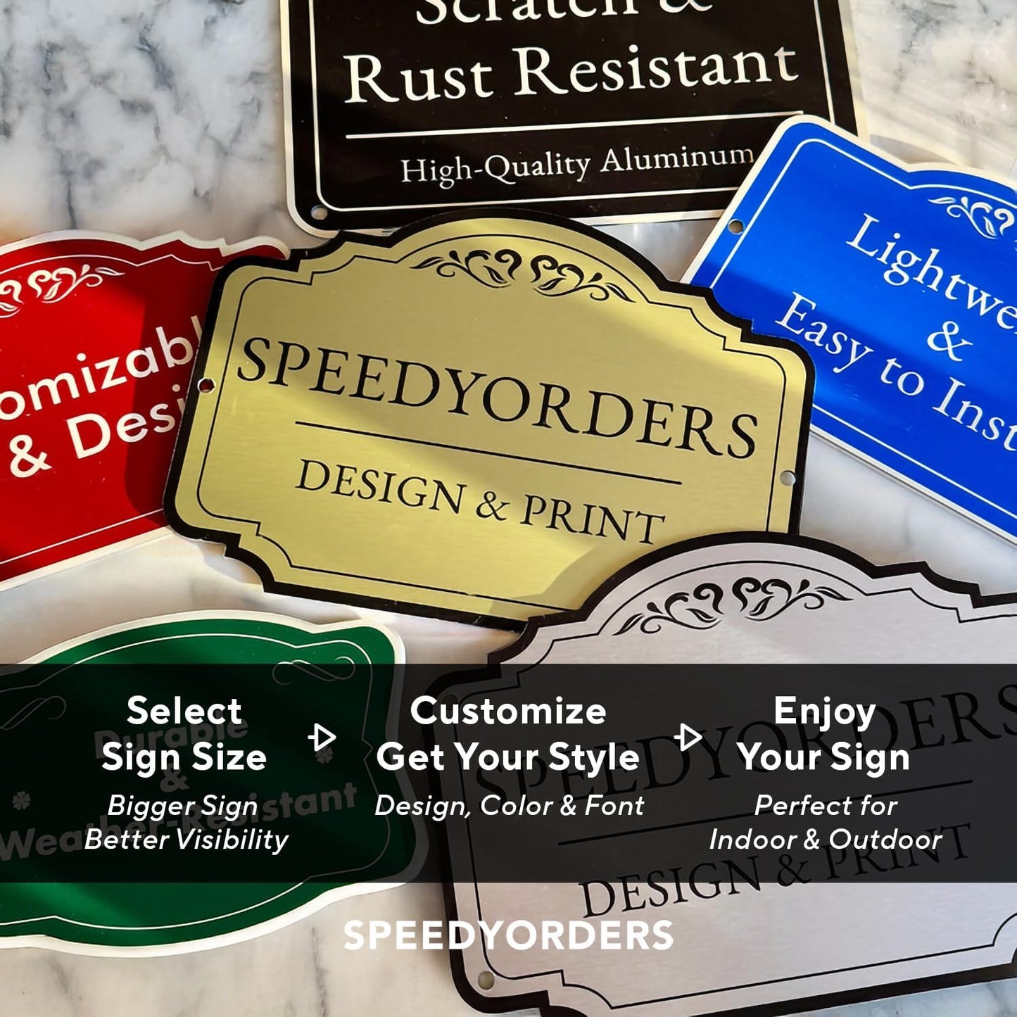 SPEEDYORDERS Custom Metal Signs, Personalized Aluminum Signs, 36x24 In, Brushed Silver, Words & Quotes, Home Decor, Business Signage