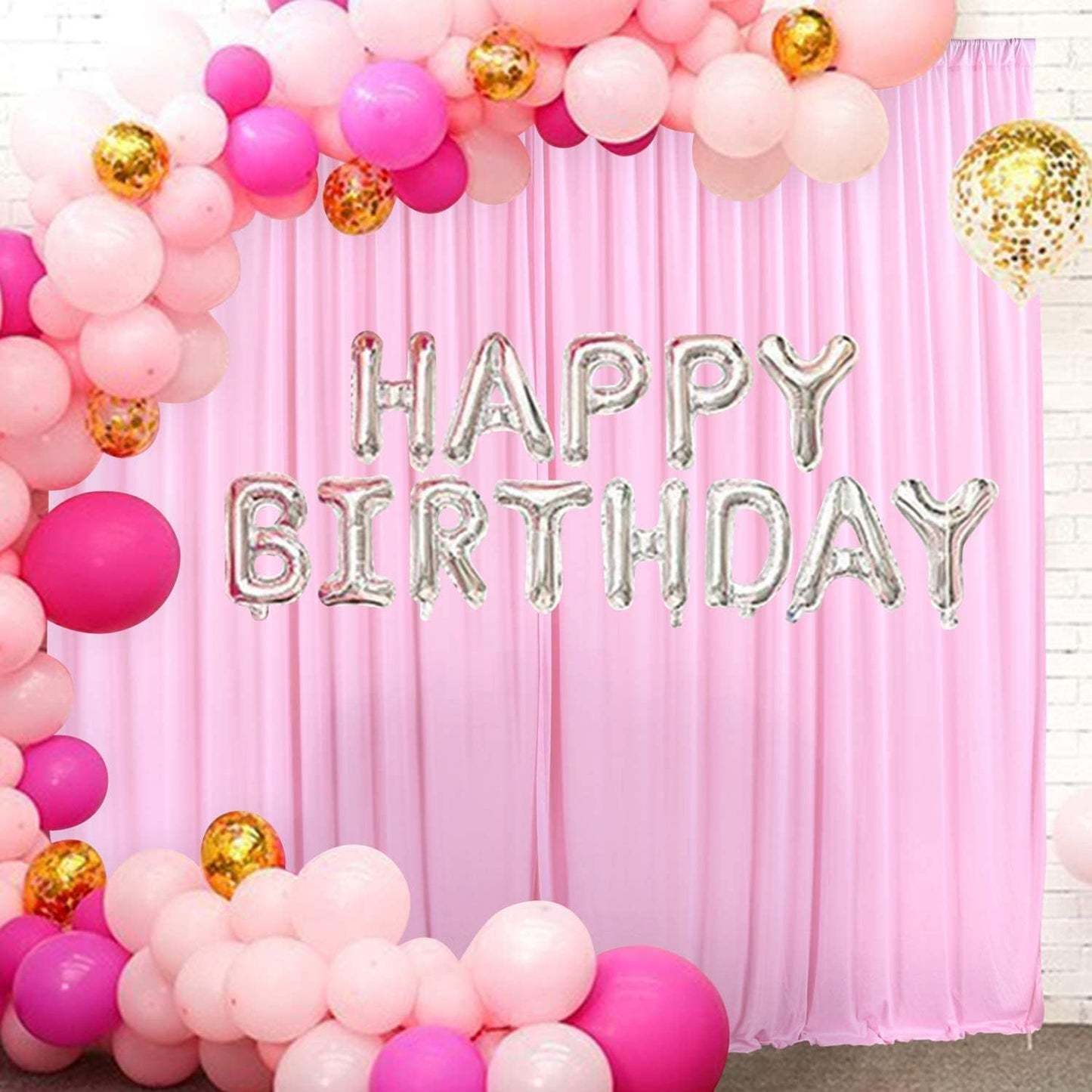 AK TRADING CO. 10 feet x 8 feet IFR Polyester Backdrop Drapes Curtains Panels with Rod Pockets - Wedding Ceremony Party Home Window Decorations - Pink