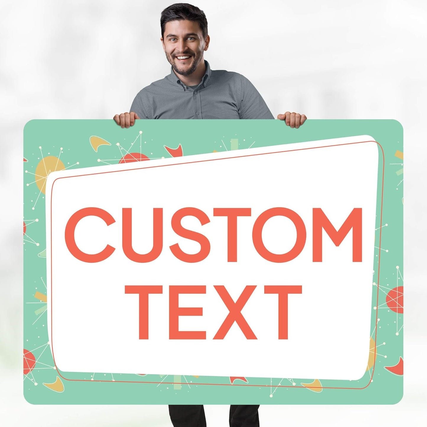 Custom Sign, Custom Street Sign, 11 Font Colors, 13 Font Styles, 4 Hole Options, 22 Sizes, 36x48 Inches, Rust Free DiBound, Fade Resistant, Made in USA by My Sign Center (Mid-Century Modern 2)