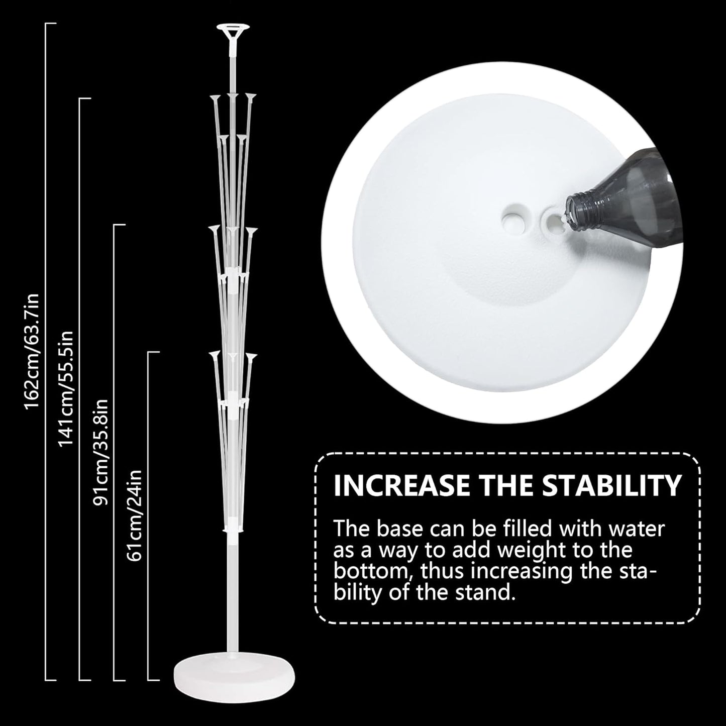 2 Sets Balloon Stand Kits, Balloon Stands for Floor, Balloon Sticks for Table, Acrylic Balloon Stand for Birthday Party Wedding Baby Shower Decorations