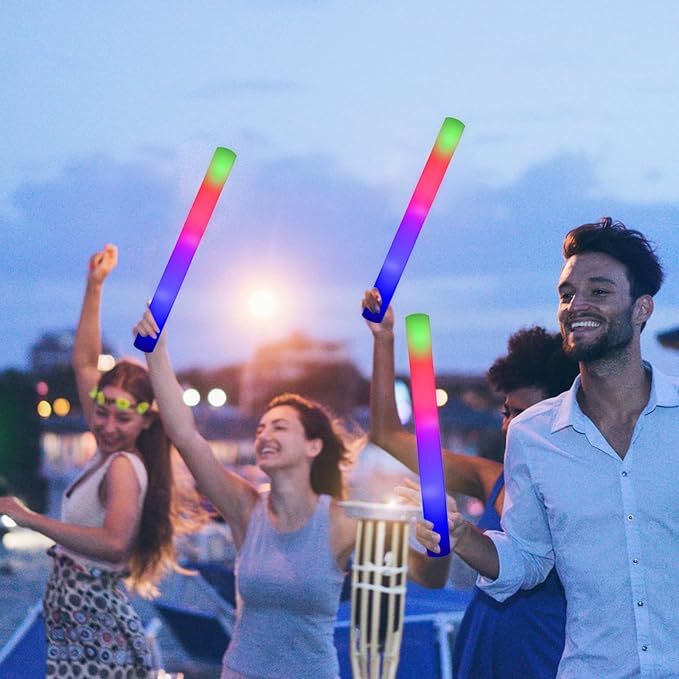 LifBetter Light Up Glow Sticks Bulk, LED Foam Sticks in The Dark with 3 Modes Flashing Led Foam Multicolor Batons Light up Party Favors for Birthdays, Weddings, Concerts, Festivals (68pcs)