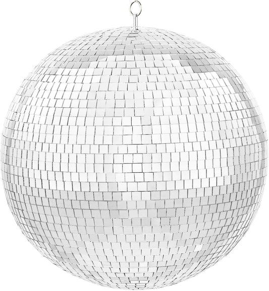 VEVOR Mirror Disco Ball, Large 20 Inch Party Mirror Ball with Hanging Ring, Lightning Disco Ball Party Decorations, Ideal for DJ Club, Stage, Wedding, Birthday, Christmas, New Years Celebration