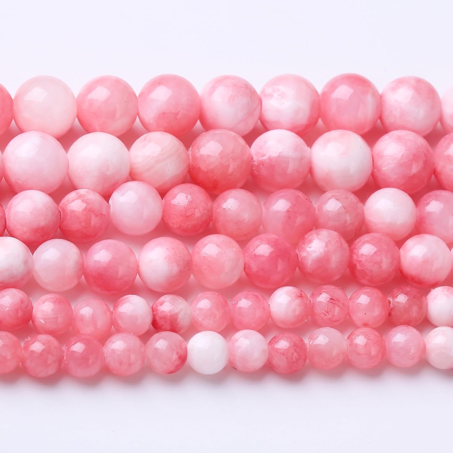 Pink Persian Jade Stone Beads Gemstone Round Crystal Energy Jade Beads Stone Beads for Jewelry Making DIY Bracelet Necklace Jewelry Making 1 Strand 15.5inch 4MM