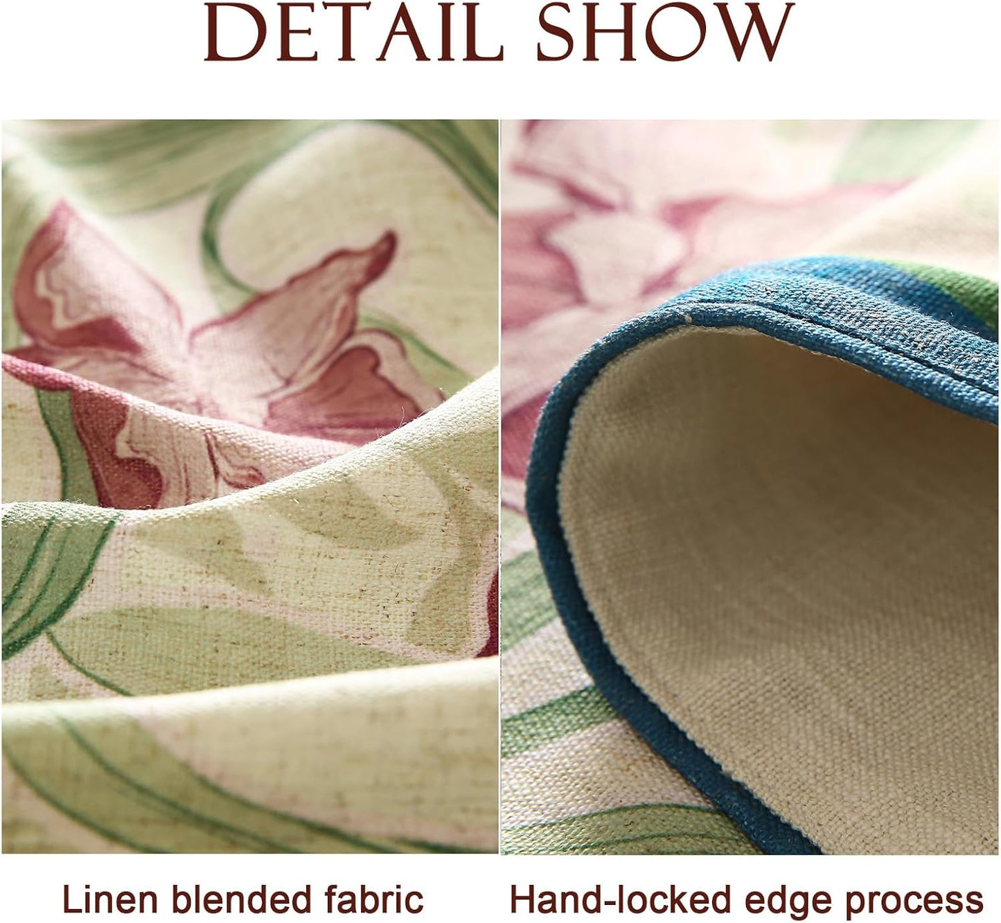 patdrea Designer Elegant Bright Linen Table Runner 87 Inch Long, Mauve Iris Floral Pattern Table Mat, Decoration for Kitchen Dining Table Coffee Table Shelf Cabinet Banquet Christmas ,12"*87"