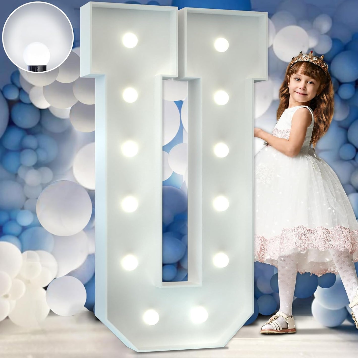 Marquee Letters 4 Feet Tall Large Light Up Letters Baby Shower Decorations Wedding Engagement Proposal White Party Decorations Marry Me Sign Big Cardboard Backdrop U