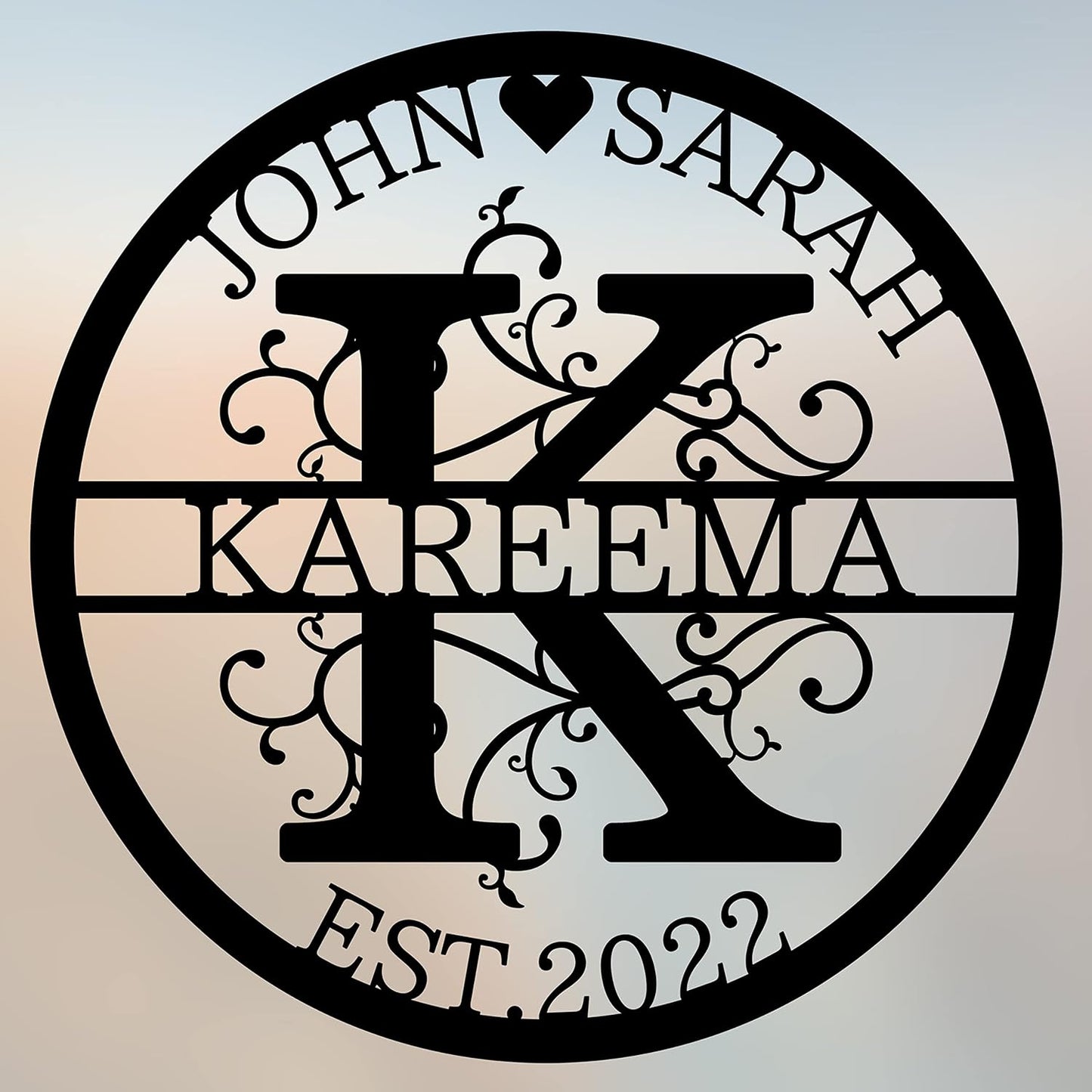 Personalized Last Name Metal Signs - Custom Metal Signs - Split Letter Monogram - Family Sign- Wall Art - Outdoor Wall Decor - Housewarming Gift for Couple - Personalized Wedding Gift