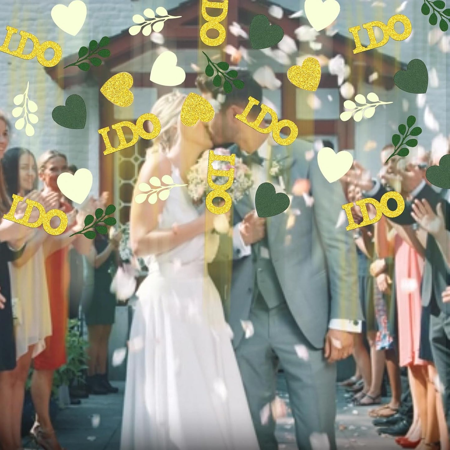 200PC Sage Green Wedding Confetti Wedding Shower Decorations Heart I do Engagement Table Confetti Bridal Shower Bachelorette Party Decorations