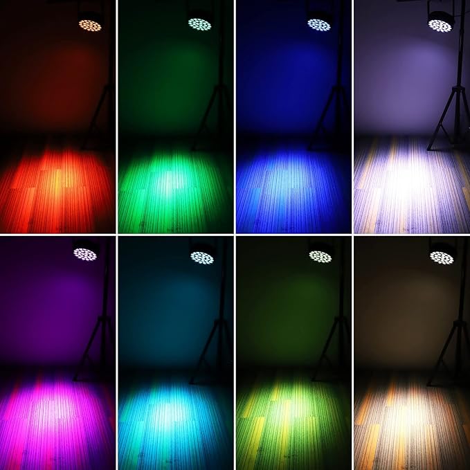 LED Stage Light RGBW 160W Led Par Lights Remote & DMX Controlled Sound Activated Auto Play 8/4 Channel Uplights for Events DJ Wedding Halloween Birthday Party Live Show