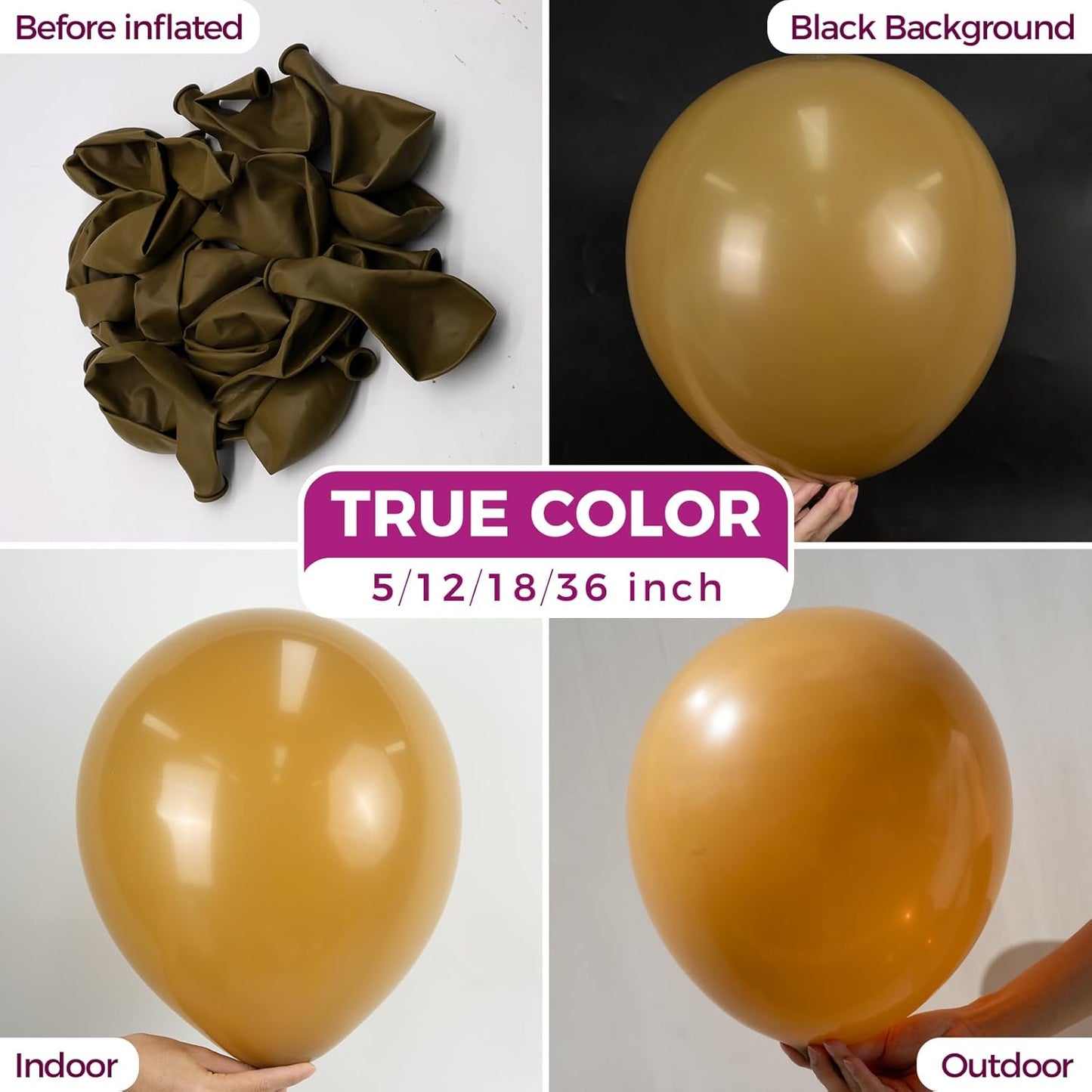 Bezente Brown Balloons Latex Party Balloons - 150 Pack 5 inch Matte Small Light Brown Helium Balloons for Birthday Bridal Shower Wedding Anniversary Party Decorations