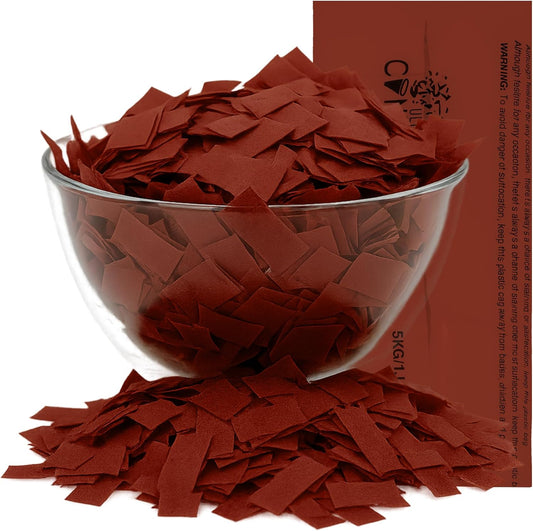 Rectangular Biodegradable Confetti - Maroon Fluttering Tissue Paper Confetti for Cannon and Launcher use - Wedding Confeti, Birthday, Parties and Live Events - 1 lb, 16 oz