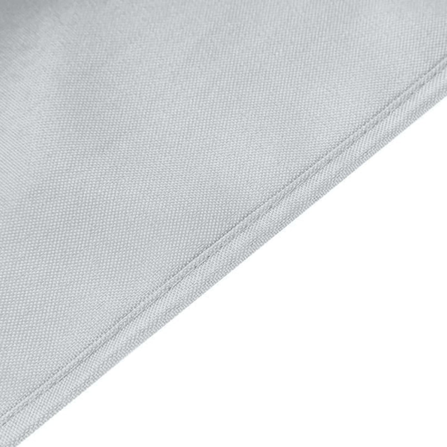 Efavormart Round Tablecloth, 120 Inch Stain & Wrinkle Resistant Washable Table Cloth, Decorative Polyester Fabric Table Cover for Banquet, Wedding, Dining - Silver