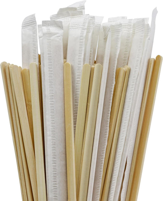 100Pcs Bamboo Coffee Stirrers Individually Wrapped – Coffee Stir Sticks 5.5 Inch, Stir Sticks For Coffee Bar, Disposable Stir Sticks for Coffee and Cocktail