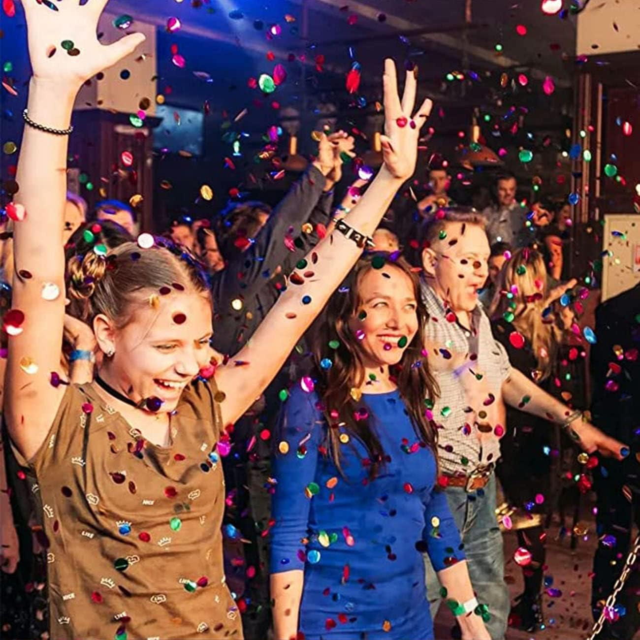 Multicolor Metallic Foil Confetti(0.59 inch) Heart Glitter Rainbow Table Confetti for Party Wedding Decorations,2.11 OZ per pack