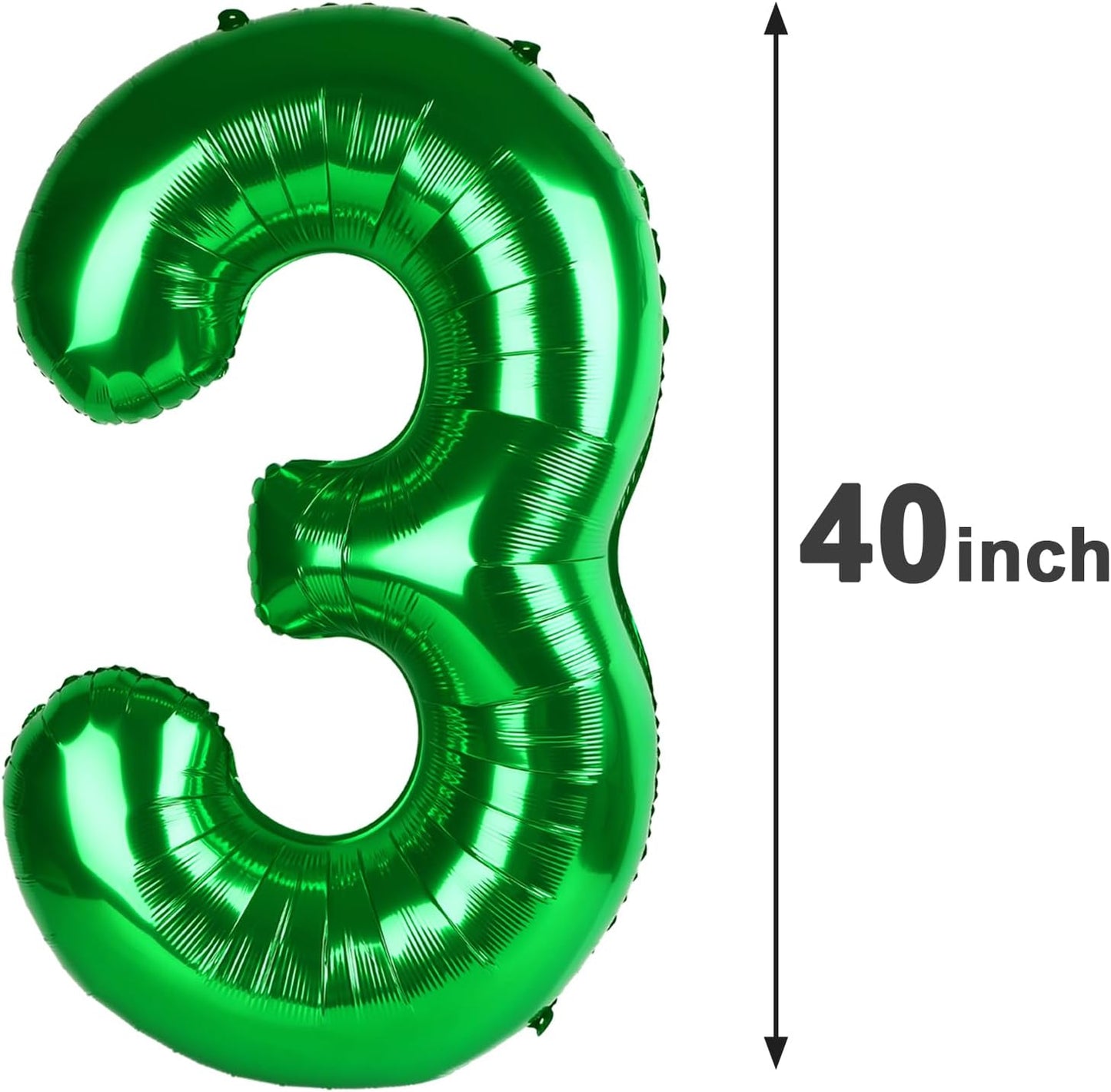40 Inch Green 23 32 Large Number Balloon, 23 32 Green Birthday Party Decorations, Number Three Foil Balloons for Anniversary Party Graduations Celebration Supplies