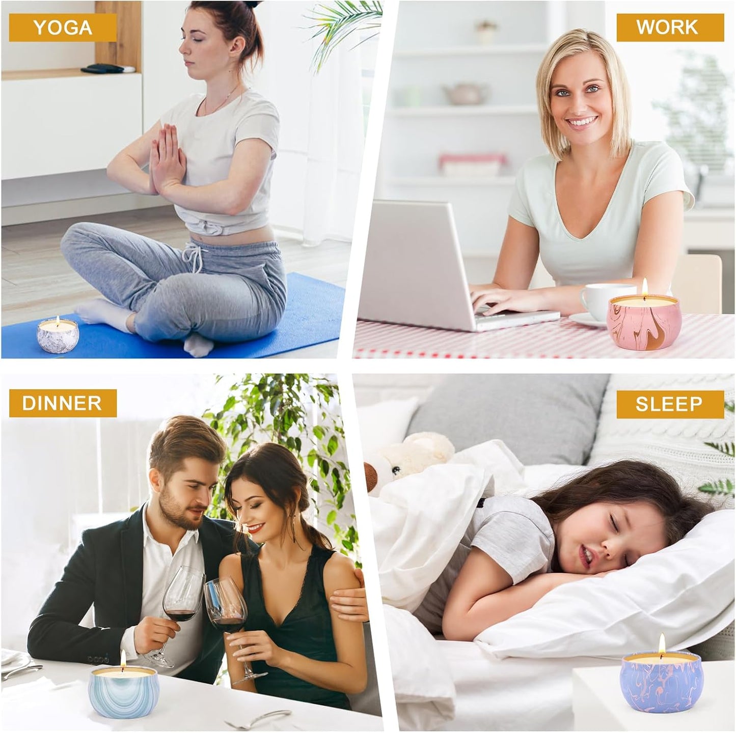 Candles - Scented Candles Gift Set for Women, 4 Packs Natural Fragrance Aromatherapy Candles for Home Scented, Long Burning Candles Gifts for Mothers Day, Thanksgiving Day, Birthday, Valentine's Day