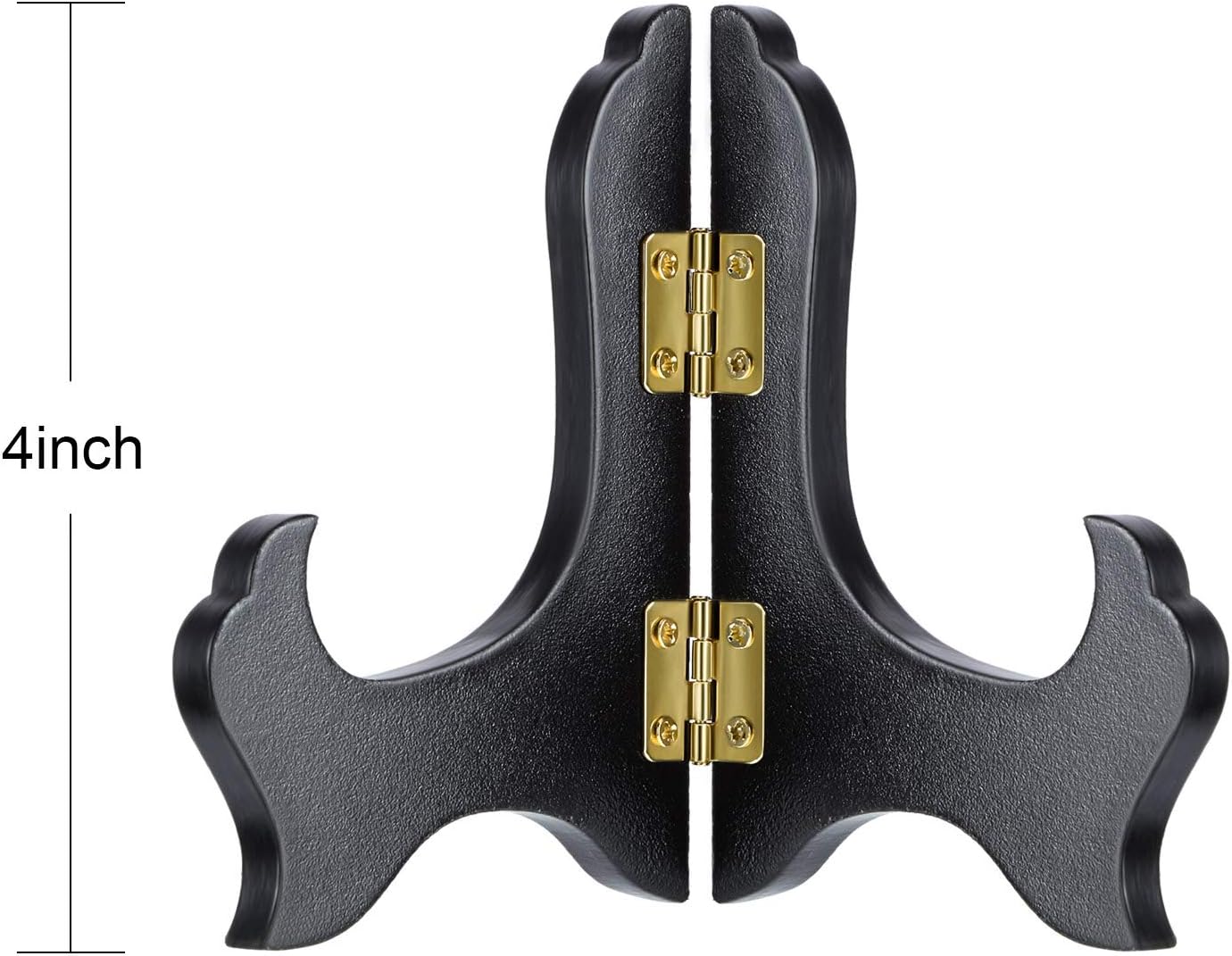 Tatuo 4 Packs Wooden Display Stand Decorative Plate Stands for Display Picture Frame Holder Easels(Black,4 Inch)