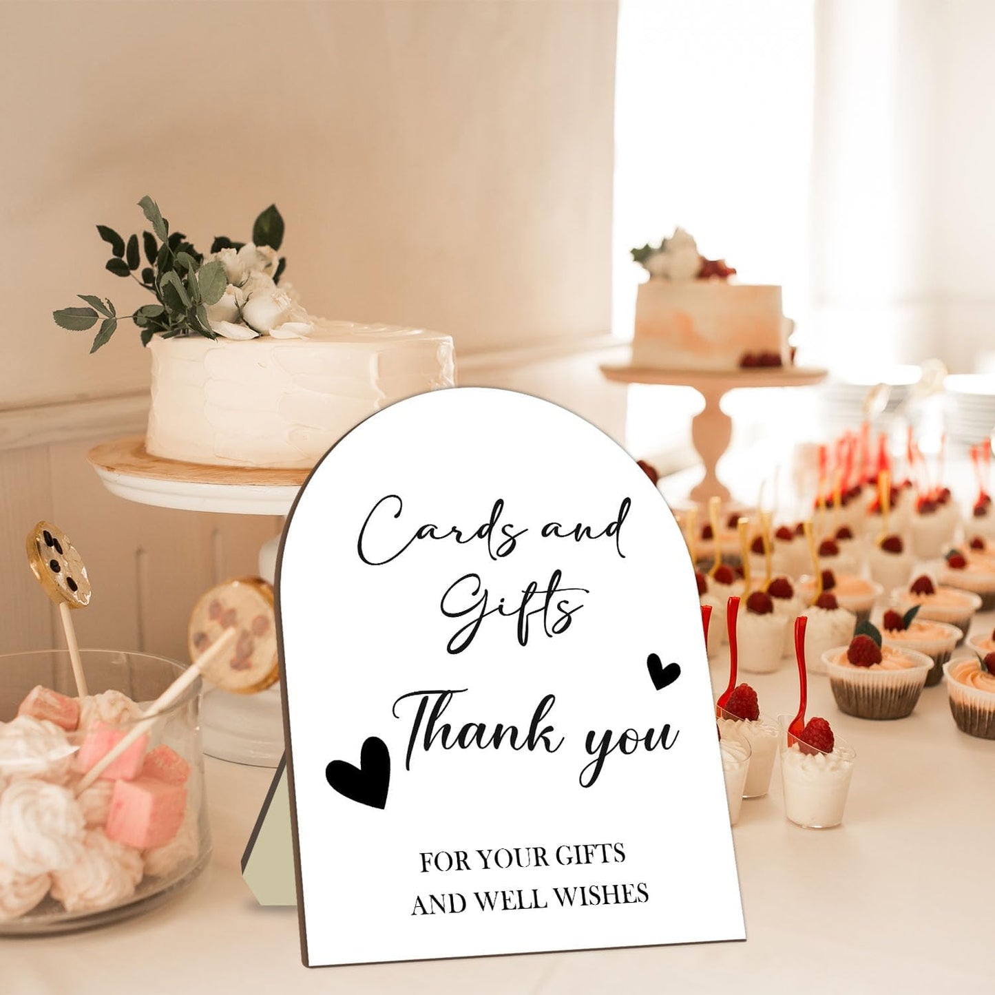 Cards and Gift Sign, Minimalist Wedding Decoration Sign, Thank You Gifts for Friends, Bridal Shower Baby Shower Favors, Bridal Shower Baby Shower Party Supplies 9 * 11IN