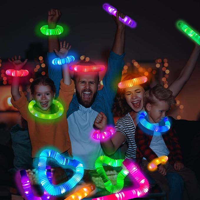 Glow Sticks Bulk Party Favor Supplies for Kids 48 PCS,Glow in Dark Bracelet Necklace Accessories for Birthday Wedding Parade Throw,Valentines Mardi Gras Handout Giveaways Prizes for Toddler Boys Girls