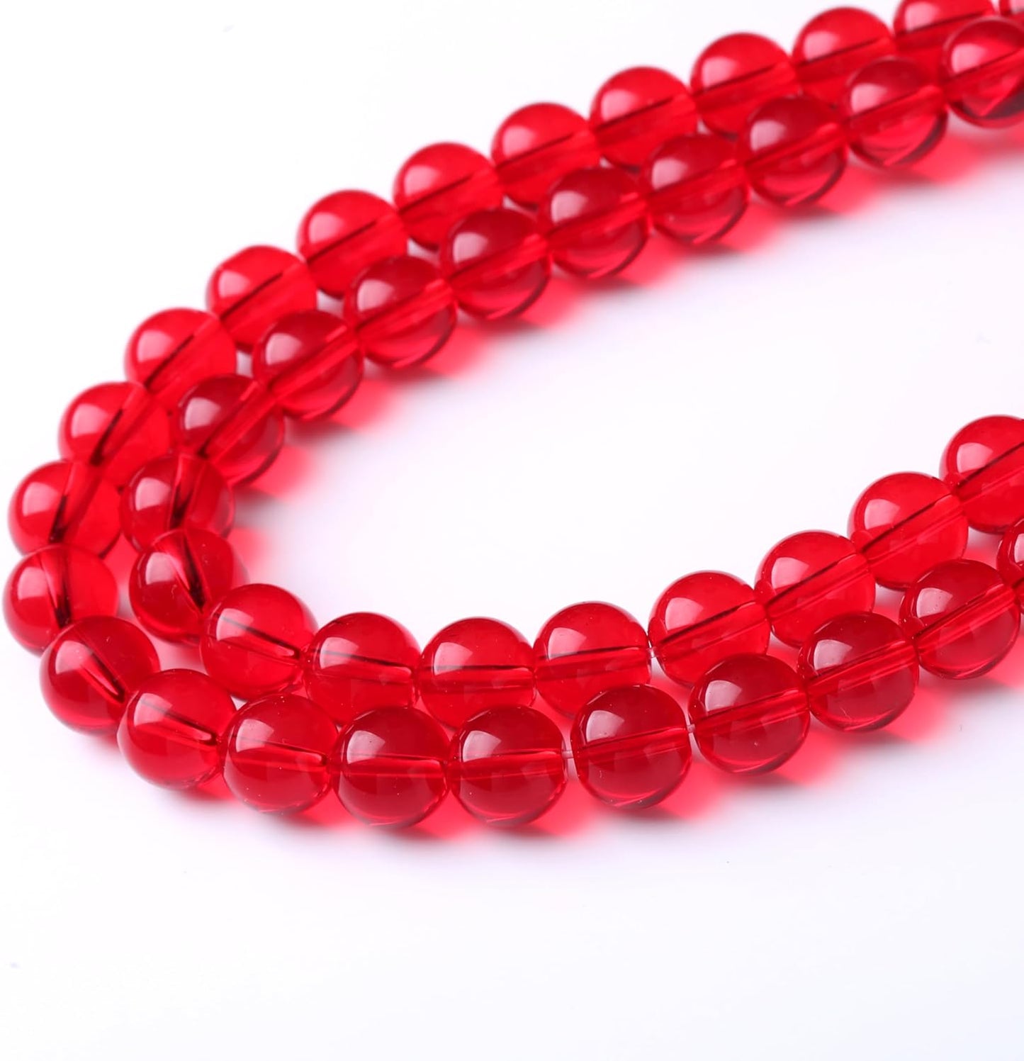 Red Glass Stone Beads Gemstone Round Crystal Energy Jade Beads Stone Beads for Jewelry Making DIY Bracelet Necklace Jewelry Making 1 Strand 15.5inch 35PCS 10MM