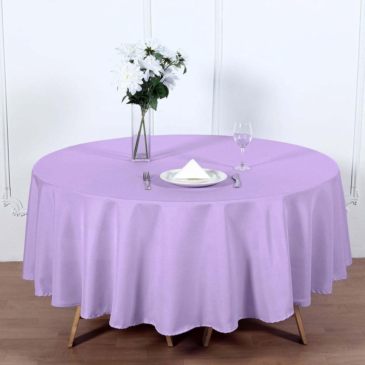 Efavormart Round Tablecloth, 90 Inch Stain & Wrinkle Resistant Washable Table Cloth, Decorative Polyester Fabric Table Cover for Banquet, Wedding, Dining- Lavender