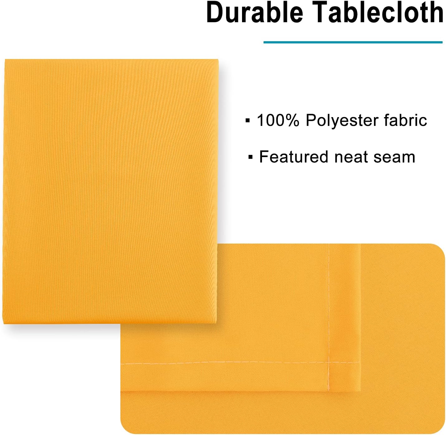 Hiasan Orange Yellow Rectangle Tablecloth - Waterproof Washable Fabric Table Cloth for Dining Party and Outdoor Use, 54 x 120 Inch