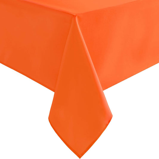 Hiasan Pumpkin Orange Rectangle Tablecloth - Waterproof Washable Polyester Fabric Table Cloth for Buffect Dining Birthday Party Wedding, 54 x 80 Inch