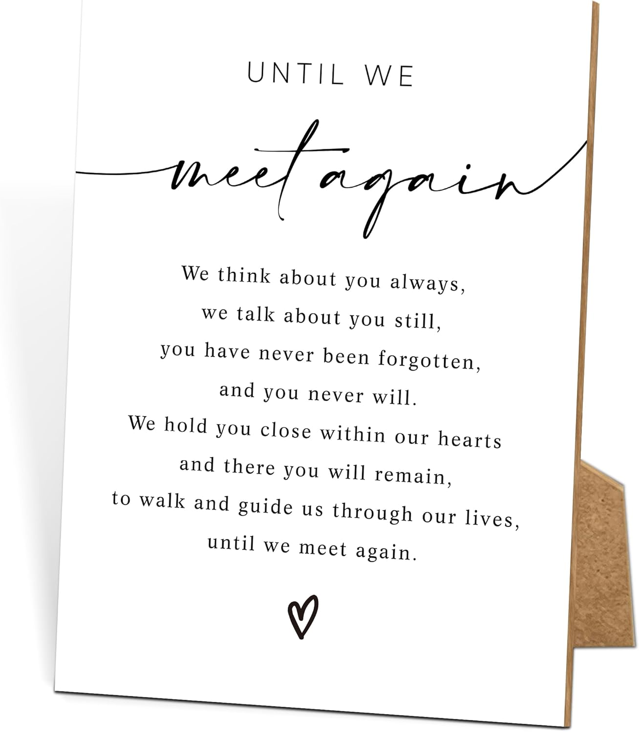 Until We Meet Again,Wedding Memorial Sign, 8x11 White Minimalist Style Memorial Table Sign for Wedding, Wedding Decorations, Wedding Table Decor, Memorial Gifts For Loss of Loved One -3