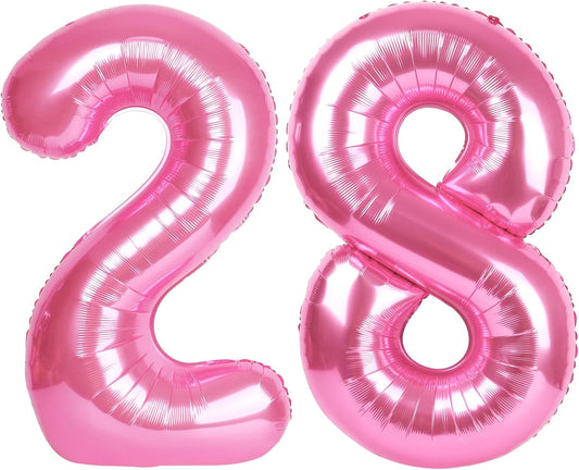 number pink 28 balloon