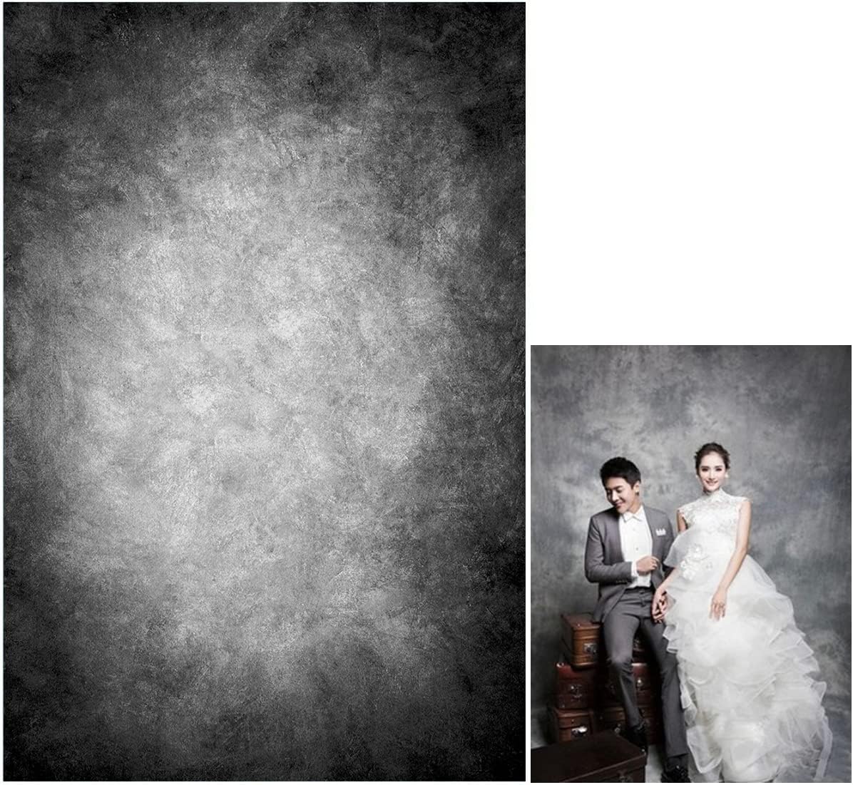 6.5x10ft Abstract Black Gray Portrait Photography Backdrops Photo Studio Prop Background for Children Adult