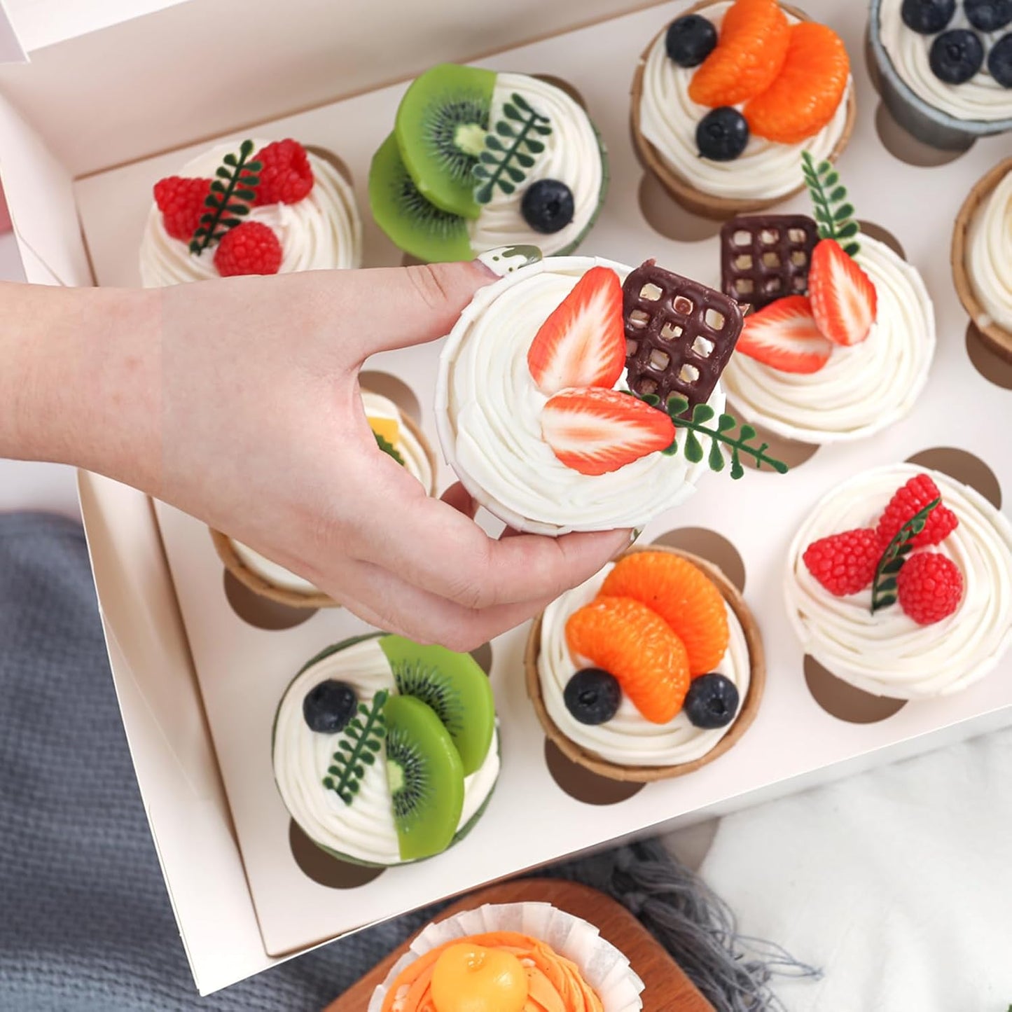 VGOODALL 3PCS White Cupcake Container, 12 Count with Window Boxes Holding 36 Pastry Box for Birthday Holiday Party Bakery Supplies