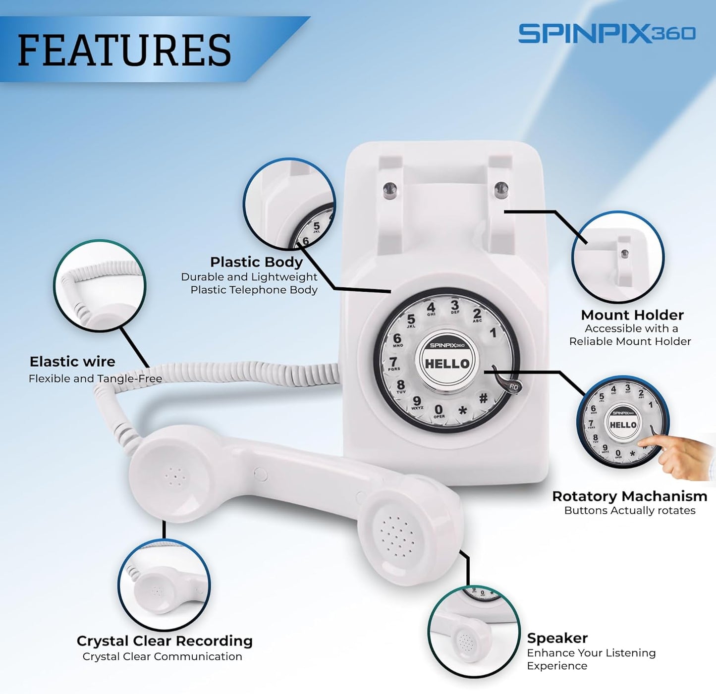 Audio GuestBook for Wedding - Record Customized Audio Messages with Guest Book – A Personal and Convenient Way to Preserve Your Special Occasions (White Rottary)
