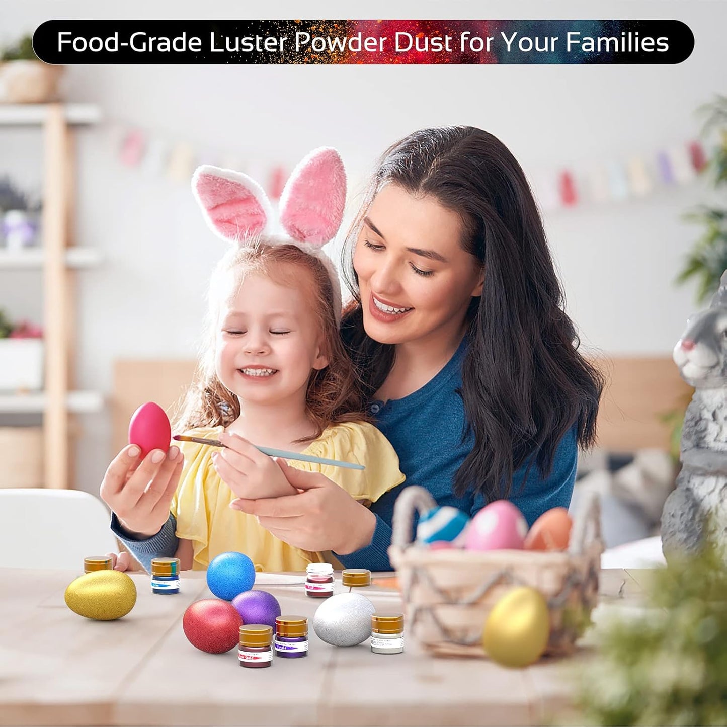 Jelife Pink Edible Luster Dust for Drinks - 5 Grams Food Grade Cake Glitter Dust Shimmer Powdered, Edible Metallic Powder Food Coloring for Cake Decorating, Chocolates, Fondant, Painting & More, Vegan