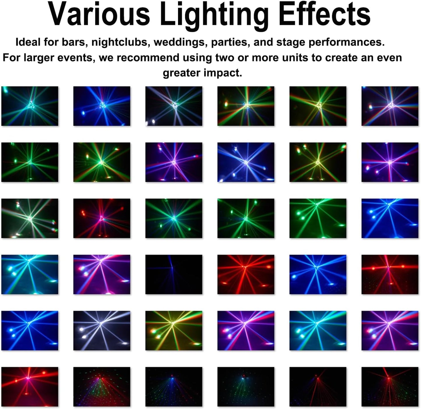 Moving Head DJ Lights for Parties, 16X10W RGBW 4-in-1 Party Light with Strobe Stage Effect Beam Lights Controlled by 18CH DMX-512/Sound Activated for Christmas KTV Wedding
