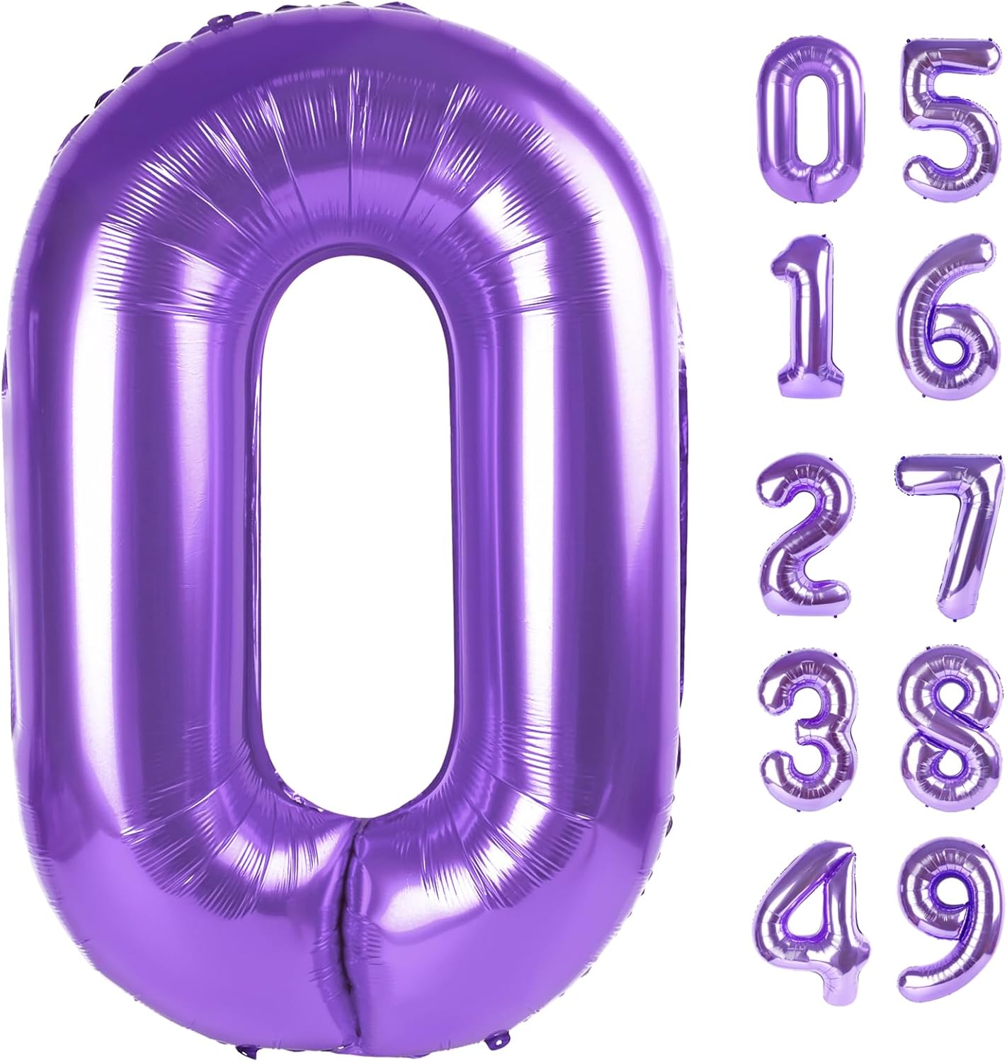 Big Purple Number 0 Balloons 40 Inch, 2025 Foil 0 Number Balloons, Number Zero Balloons for 10 20 30 40 50 60 70 80 90 100 Birthday Party, Numbers Balloon Anniversary Graduations Decorations