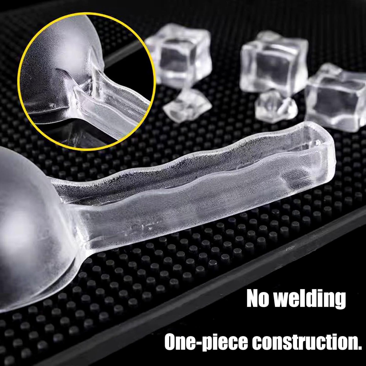 3PCS Clear Plastic Ice Scoop, 12 ounces Alec Ice Scoop, Kitchen Scoop for Ice Bucket Ice, Popcorn, Coffee Beans, Flour (12 oz.)