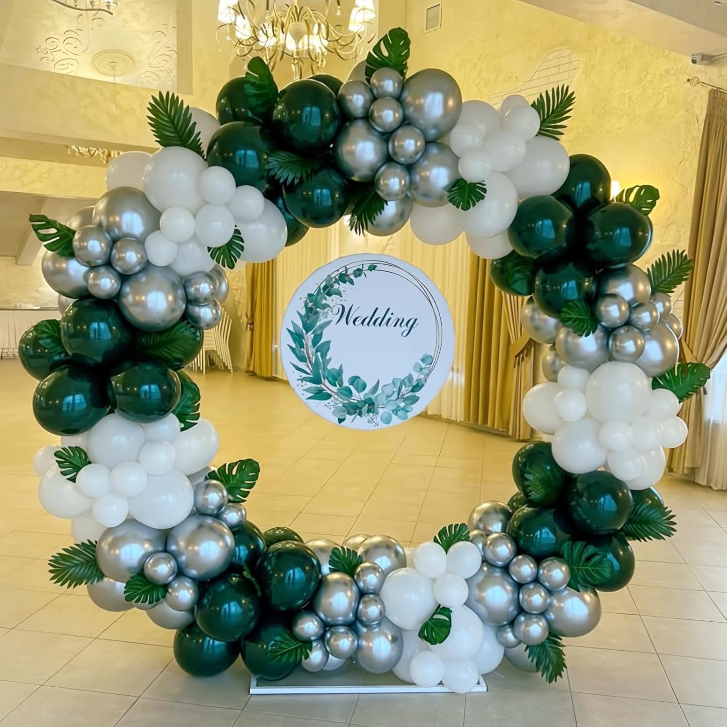 Green Balloons, 12 Inch Dark Emerald Lime Green Metallic Silver Latex Balloons for Boys Men Birthday Video Game Forest Jungle Dinosaur Themed Party St. Patrick's Day Graduation Decoration Supplies