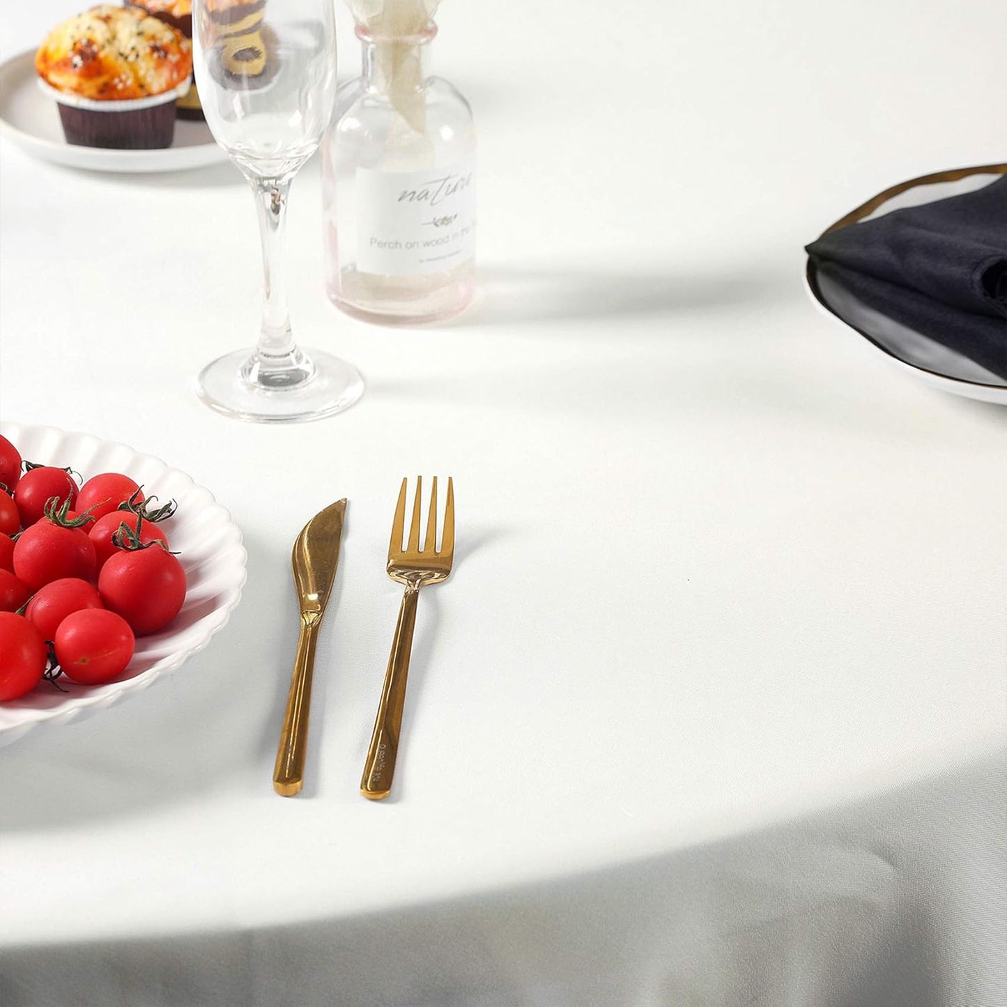 Rectangle Tablecloth 60x84 inch Washable Polyester Fabric Table Cloth for Wedding Party Dining Banquet Decoration（60x84, Ivory）