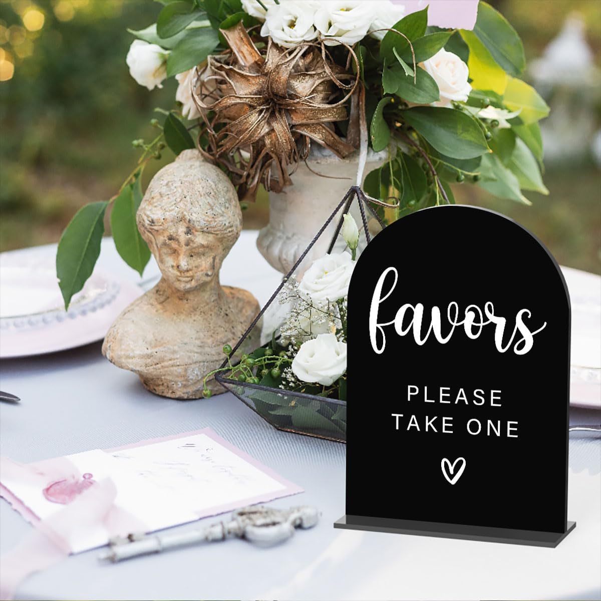 Acrylic Wedding Sign, Bridal Shower Decorations, Favors Please Take One Sign for Ceremony, Modern Font Table Signs, Acrylic Table Top Signs for Wedding Reception and Event Party (Black)