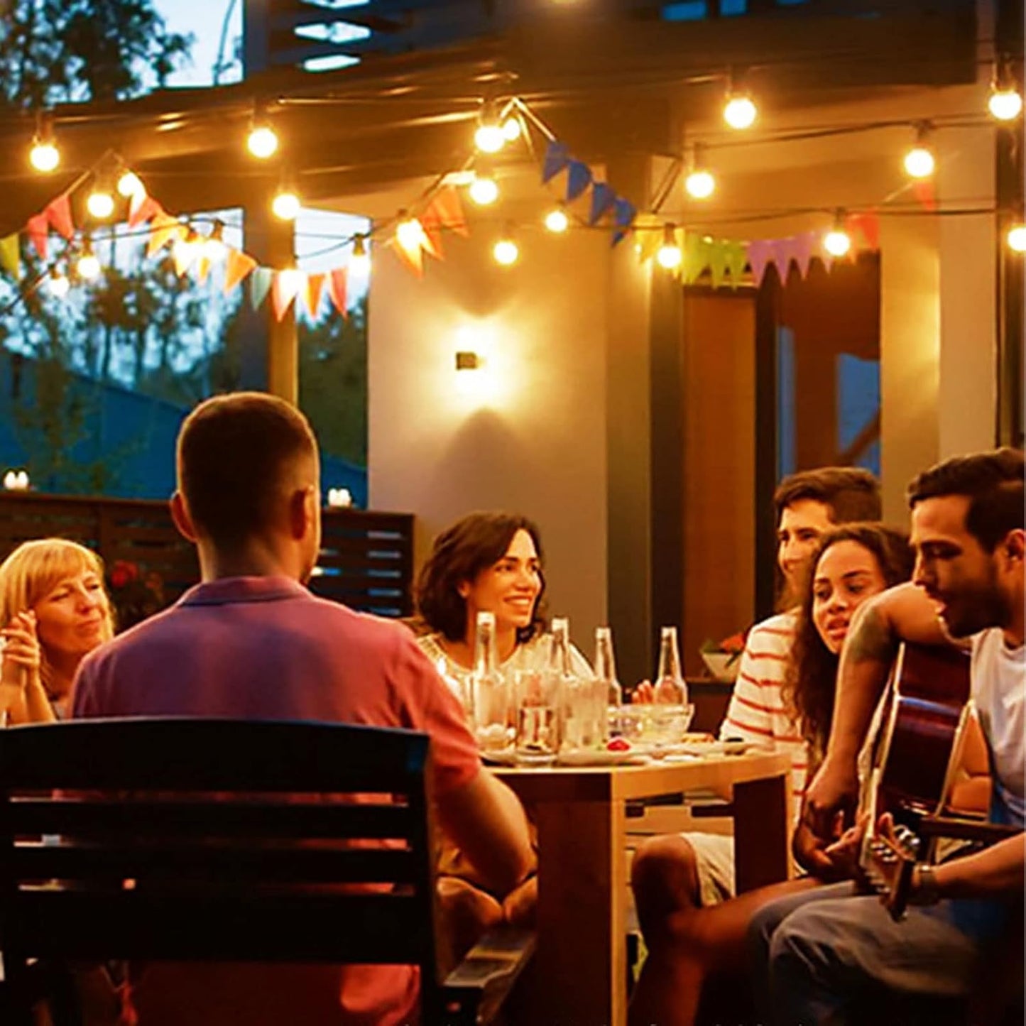 Outdoor String Lights Waterproof, 240FT Patio Lights with 124 Shatterproof G40 Globe Bulb(4 Spare), Connectable Dimmable Hanging LED String Lights for Outside Backyard Porch Balcony(120FTx2)