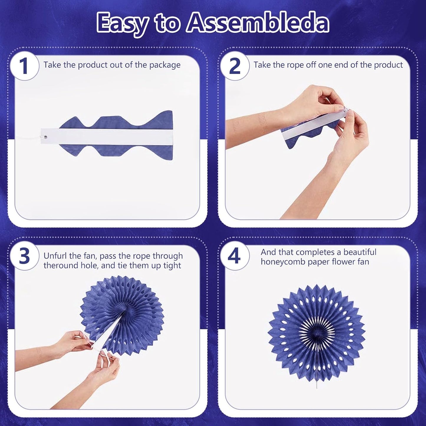 18 Pcs Red White Blue Hanging Paper Fan, Hanging Honeycomb Round Paper Fans for Weddings, Birthdays, Independence Day, Classroom, Events Ceiling Party Supplies Decorations