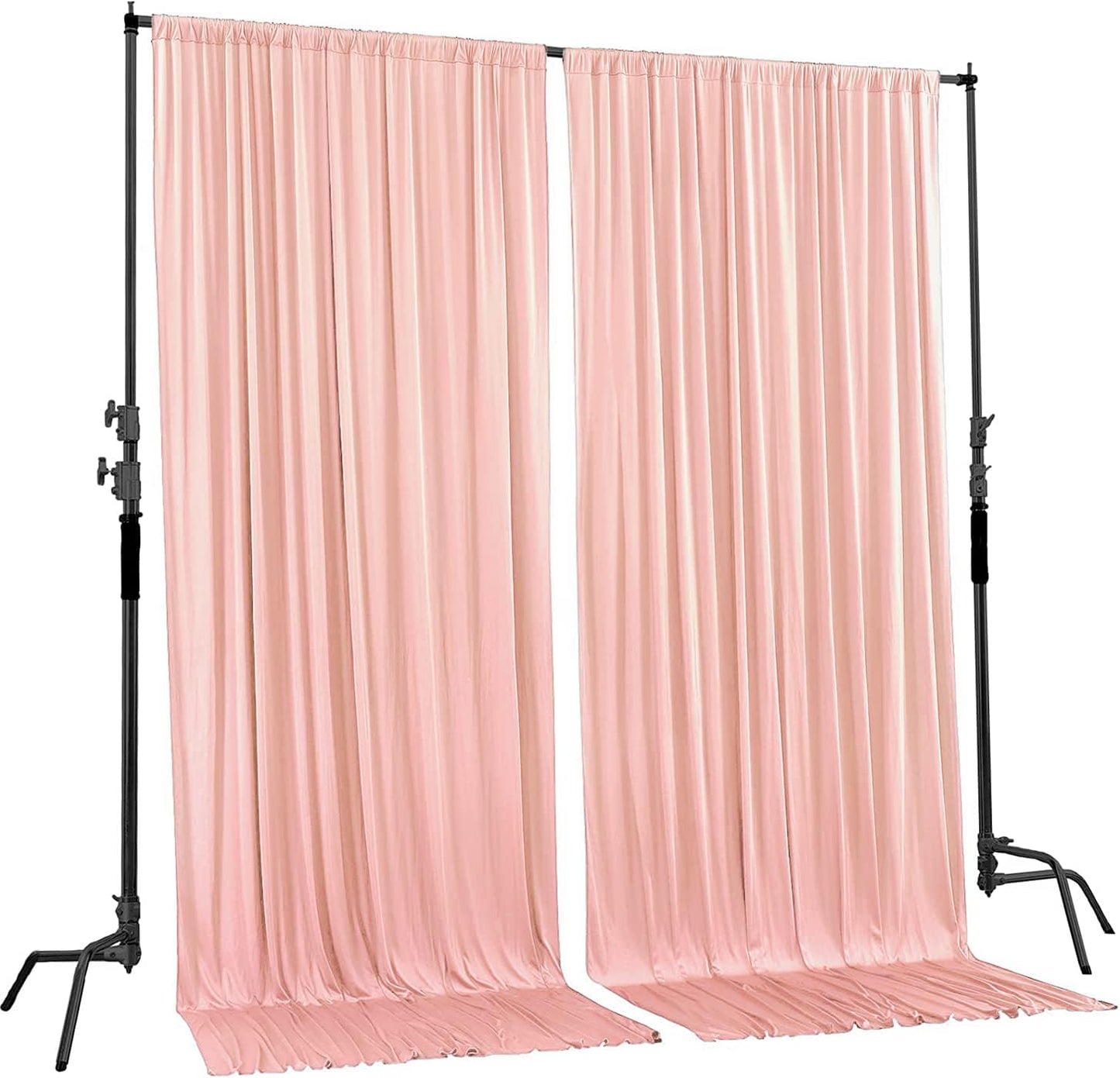 AK TRADING CO. 10 feet x 8 feet IFR Polyester Backdrop Drapes Curtains Panels with Rod Pockets - Wedding Ceremony Party Home Window Decorations - Blush Pink